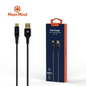 Meet Mind USB3.0 to USB-C 鍍金版-漁網編織抗拉快速充電傳輸線 1.2M/2.2M