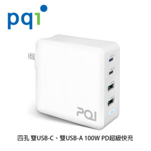 PQI 四孔 雙USB-C、雙USB-A 100W PD超級快充